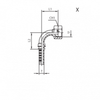 Фитинг для РВД CAST ORFS внутренняя угол 90°- предварительно обжатая гайка/накидная гайка - ISO 8434-3 (SAE J1453) - 804402