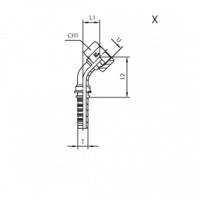 Фитинг для РВД CAST ORFS внутренняя резьба угол 45° предварительно обжатая гайка/накидная гайка - ISO 8434-3 (SAE J1453) - 804501