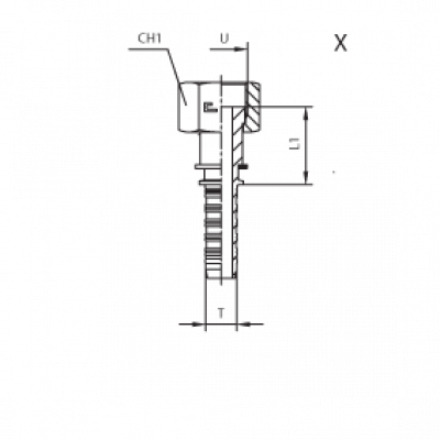 Фитинг для РВД CAST ORFS внутренняя резьба - предварительно обжатая гайка - ISO 8434-3 (SAE J1453) - 804303