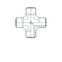 Крестовое проходное соединение для гидравлических систем - 405001