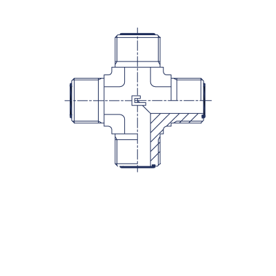 Крестовое проходное соединение для гидравлических систем - 405007