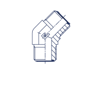Соединение проходное P Угол 45° - 404408
