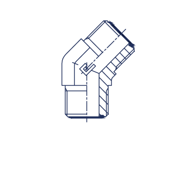 Соединение проходное P Угол 45° - 404407