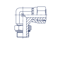 Штуцер ввертной регулируемый FR Угловой адаптер BSP 90° обж. гайка упл. тип G - 406901
