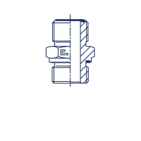 Прямой метрический штуцер с уплотнением и развальцовкой 90°, тип E - 400501