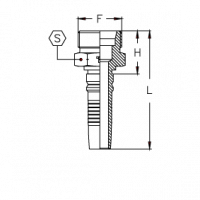 Фитинг для РВД Tieffe DKO-S Наружная резьба - CS12MM20S