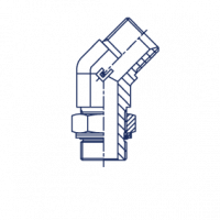 Штуцер ввертной регулируемый FR угол конуса 60° Угловой адаптер метрический 45° уплотнение тип G - 305710