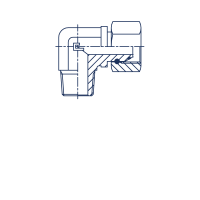 Штуцер ввертной с внутренней резьбой FS Угловой адаптер BSPT 90° с накидной гайкой - 306201