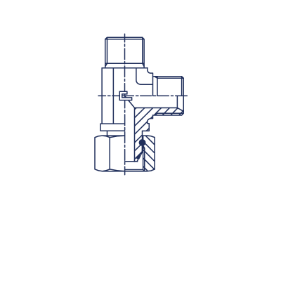 Соединение проходное штуцер-гайка PF L-образное метрический с накидной гайкой - 306702