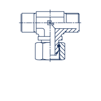 Соединение проходное штуцер-гайка PF T-образное BSP с накидной гайкой - 306801