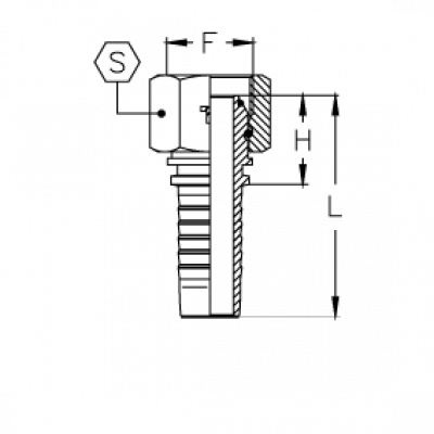 Фитинг универсальный CX BSP с внутренней резьбой и уплотнением O'RING - CX0606FGOL