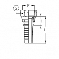 Фитинг для РВД Tieffe серии CX JIC с внутренней резьбой и обжатой гайкой универсальный - CX0304FIP