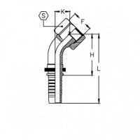 Фитинг для РВД Tieffe серии CX ORFS с внутренней резьбой, угол 45° - CX0404FRS45