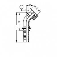 Фитинг универсальный CX DKO-L с внутренней резьбой, угол 45° - CX03FOS6L45