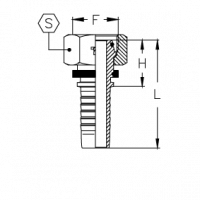 Фитинг для РВД Tieffe DKO-S Внутренняя резьба - CX03FOS6S