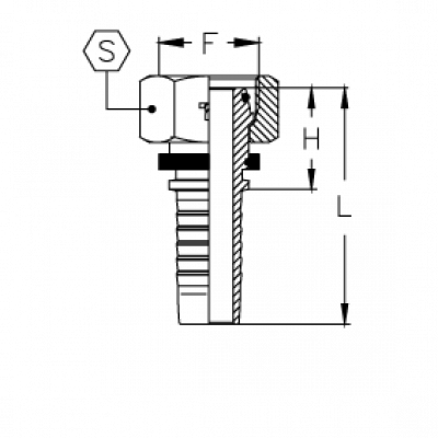 Фитинг для РВД Tieffe DKO-S Внутренняя резьба - CX03FOS6S