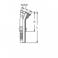 Фланец для РВД Tieffe SAE SF 3000 код 61 угол 22,5° - CX0808FL22