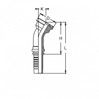 Фланец для РВД Tieffe SAE SF 3000 код 61 угол 30° - CX1212FL30