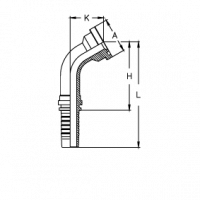 Фланец для РВД Tieffe SAE SF 3000 код 61 угол 60° - CX0812FL60