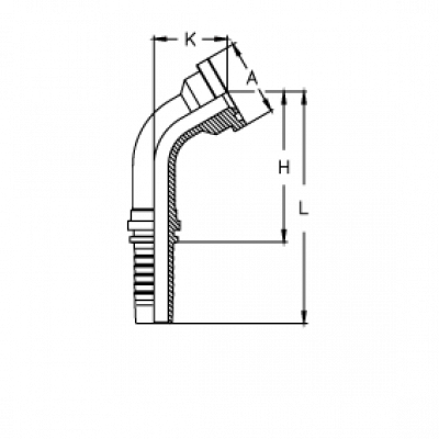 Фланец для РВД Tieffe SAE SF 3000 код 61 угол 60° - CX2020FL60