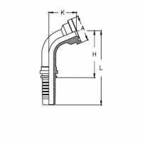 Фланец для РВД Tieffe SAE SF 3000 код 61 угол 67° - CX1212FL67