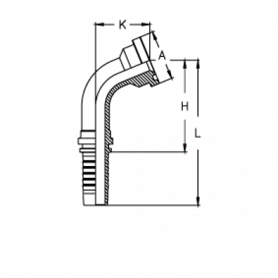 Фланец для РВД Tieffe SAE SF 3000 код 61 угол 67° - CX2020FL67