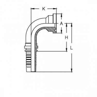 Фланец для РВД Tieffe SAE SF 3000 код 61, угол 90° - CX0808FL90