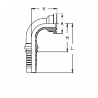 Фланец для РВД Tieffe SAE SF 6000 код 62 угол 90° - CX0808FP90