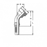 Фланец для РВД Tieffe SF CAT 6000 SUPERCAT угол 45° - CX1212YP45