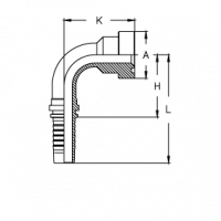 Фланец для РВД Tieffe SF CAT 6000 SUPERCAT угол 90° - CX2424YP90