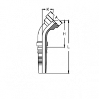 Фланец для РВД Tieffe Interlock SAE SF 3000 код 61 угол 45° - CH1212FL45B