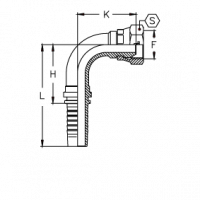 Фитинг универсальный CX BSP Внутренняя резьба угол 90° обжатая гайка - CX0302FGP90
