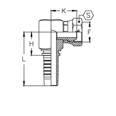 Фитинг универсальный CX BSP Внутренняя резьба угол 45° обжатая гайка Компакт - CX0606FGP90K