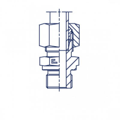 Штуцер ввертной F 24 Прямой метрический уплотнение тип B в сборе с B4 - 100429.4
