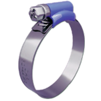 Хомут червячный с окрашенным замком - ХЧ-038-50-W1-11.7-BLUE