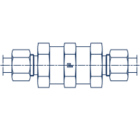 Обратный клапан проходной двусторонний в сборе с B3 угол конуса 24° - 500104