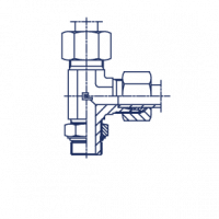 Штуцер ввертной регулируемый FR 24 L-образное UNF уплотнение тип А в сборе с В4 - 106923.4