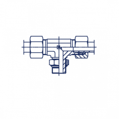 Штуцер ввертной регулируемый FR 24 Т-образное UNF уплотнение тип Н в сборе с В4 - 107218.4