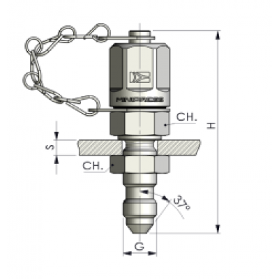 Контрольная точка 16x2 - JIC (Ш) 7/16-20 (переборочная, металл.-пластик.) S117071620