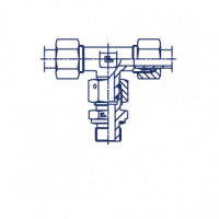 Штуцер ввертной с накидной гайкой FN 24 T-образное BSP, уплотнение тип Е в сборе с В3 - 605104