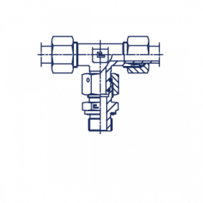 Штуцер ввертной с накидной гайкой FN 24 T-образное BSP, уплотнение тип Е в сборе с В3 - 605105