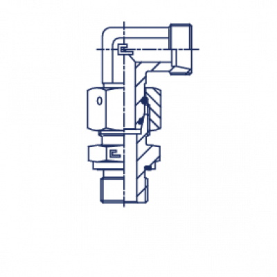 Штуцер ввертной с накидной гайкой FN 24 Угловые BSP уплотнение тип Е в сборе с В4 - 604308.4