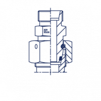 Соединение проходное с накидной гайкой PN Прямое гайка-штуцер S серия - 605401.1