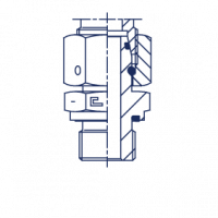 Штуцер ввертной с накидной гайкой FN 24 Прямое метрическое уплотнение тип Е - 600605