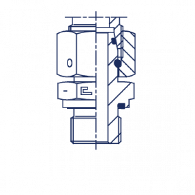 Штуцер ввертной с накидной гайкой FN 24 Прямое метрическое уплотнение тип Е - 600613