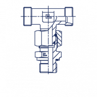Штуцер ввертной с накидной гайкой FN 24 T-образное метрический, уплотнение тип Е - 605204.1