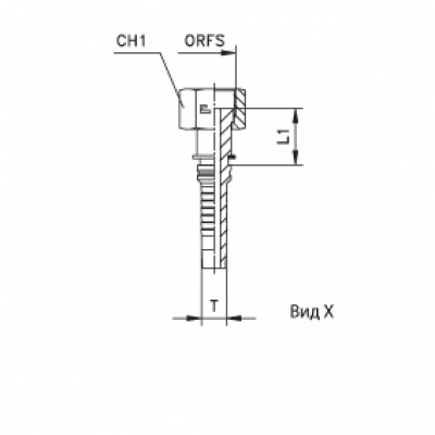 Фитинг для РВД CAST Interlock ORFS внутренняя резьба, обжатая/накидная гайка - 807503