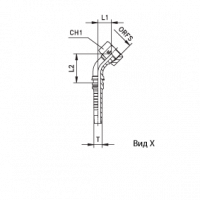 Фитинг для РВД CAST Interlock ORFS внутренняя резьба, обжатая/накидная гайка угол 45° - 807701
