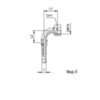 Фитинг для РВД CAST Interlock ORFS внутренняя резьба, обжатая/накидная гайка угол 90° - 807603