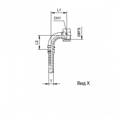 Фитинг для РВД CAST Interlock ORFS внутренняя резьба, обжатая/накидная гайка угол 90° - 807601